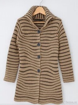 Podzimní svetr/kabátek s vlnou a mohérem, vel. S