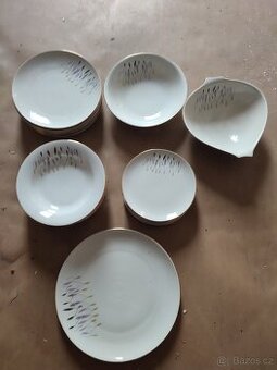 Retro nádobí retro talíře retro porcelán souprava