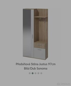 Předsíňová stěna se zrcadlem - dub sonoma / bílá