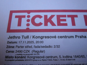 Vstupenky na Jethro Tull