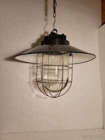 1x velký industriální bakelitový lustr smalt stínidlo až 3ks