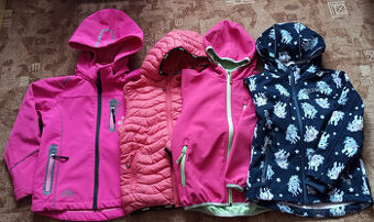 Softshell a jarní bundy dívčí vel. 110/116