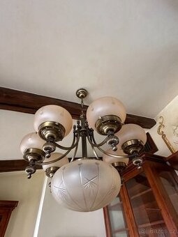 Krásný závěsný luxusní lustr zn. ORION sklo a kov (NN05)