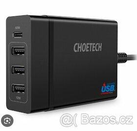 Nabíječka Choetech 72W (USB C + 3x USB A)