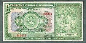 Staré bankovky 100 korun 1920 pěkný stav  VZÁCNÁ