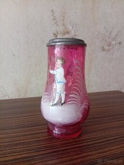 Korbel skleněný 19.století poškozený