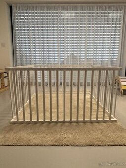 Dětská ohrádka 120×120 cm – masivní dřevo, bílá