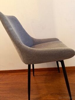 Šedá čalouněná jídelní židle 6 ks