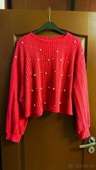 Kroplý svetr s perly zn.. Shein vel L