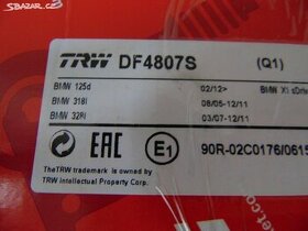 Brzdový kotouč TRW DF 4807S pro BMW