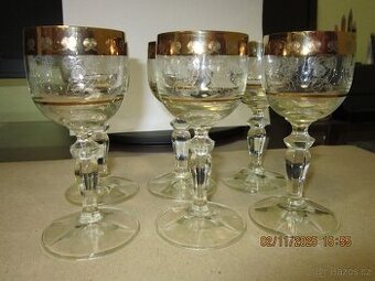 zlacené skleničky na likér 6ks objem 5cl