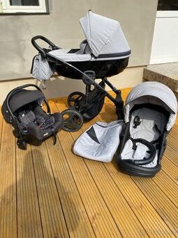 Trojkombinace kočárku Junama Diamond + autosedačka Joie