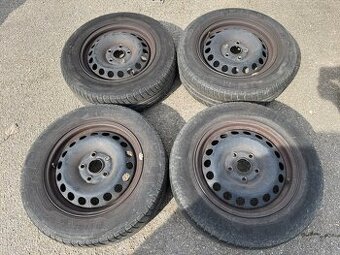 4ks komplet plech 15" 5x112, letní pneu 60% , O2, O3