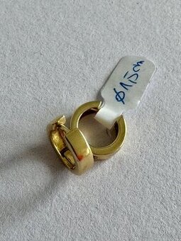 Zlaté náušnice 14K, 3,65 g, průměr 1,5 cm