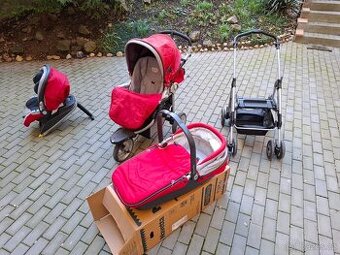 Prodám soupravu terénního kočárku Peg Perego GT3, červený