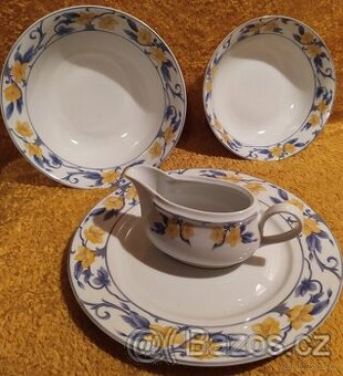 Nabízím Karlovarský porcelán Thun - žluté květy 4 ks - 1