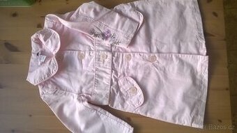 H&M dívčí lněný růžový jarní kabátek vel.98