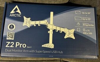 Držák na 2 monitory s usb hubem
