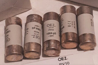 Válcové pojistky 160mA-100A  -50% SLEVA