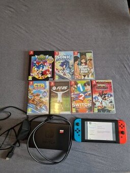 Nintendo Switch OLED (2025) + 7 her + příslušenství