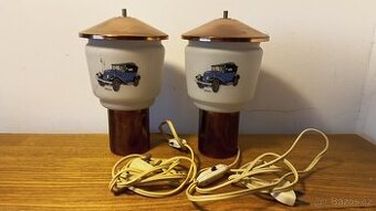 Retro lampičky veterán a svícen Art Deco.