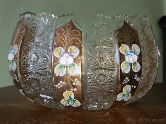 Pozlacená křišťálová mísa