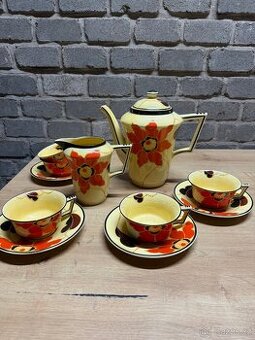Starožitný čajový set Ditmar Urbach – ruční malba, Čechy