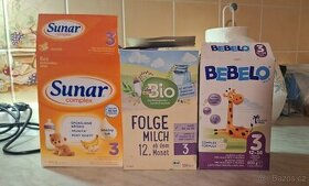 Umělá výživa- umělé mléko - od 12 měsíce - Sunar, Bebelo, DM