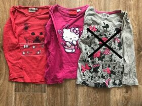 3x triko s dlouhým rukávem. Hello Kitty a Minnie. 110/116