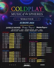 Lístky na Coldplay 22.8.2024 Vídeň