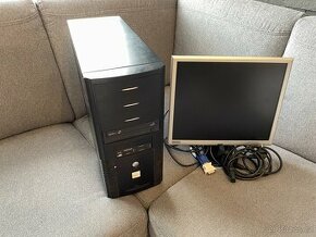 Počítač PC sestava - 4 jádro, 2 GB GPU, 8 GB RAM + monitor