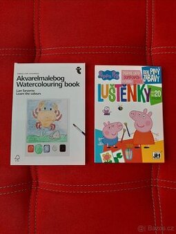 Luštěnky Prasátko Pepa a omalovánky se štětcem.