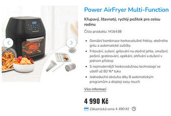 Horkovzdušná fritéza multi program