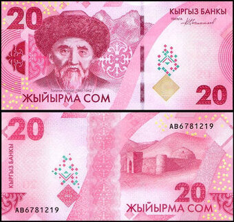 Kyrgyzstán - 20 Som bankovka, 2023, UNC