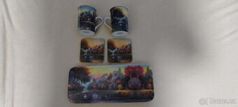 sada - hrnky, tác a podložky