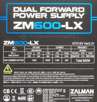 Zalman ZM600-LX  600w