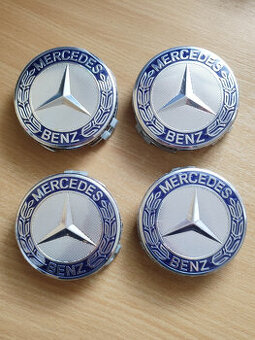 Pokličky na kola MERCEDES - tm.modré žito/stříbrné sada