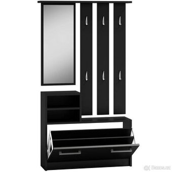 Předsíňová stěna s botníkem - černá