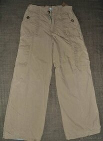 Béžové kalhoty vel. 128 - 1