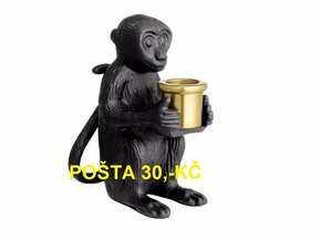 Nový kovový svícen opičák opice - dekorace, luxus - SLEVA