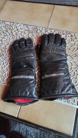 pánské kožené  zateplené motorkářské rukavice - 1