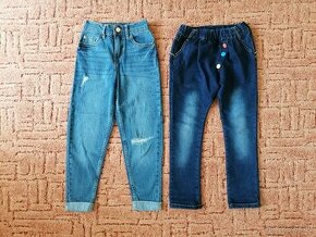 5x dětské džíny vel. 128 a 134