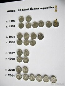 Mince 10 hal., 20 hal., 50 hal. r.1937....... až 2006