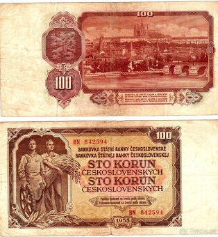 Bankovka 100 Kč rok.1953