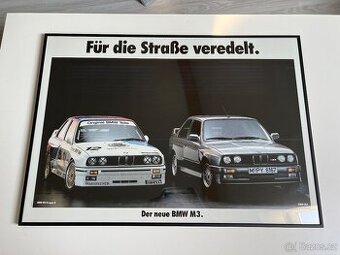 ORIGINÁL BMW plakát v rámu A1 BMW E30 M3 CIVIL A DTM