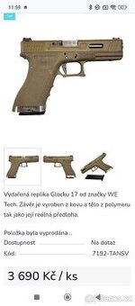 Airsoft WE WE17 T10 WET (GBB, celokovová) coyote