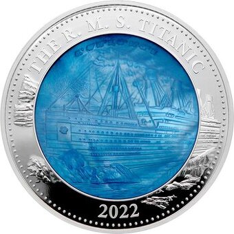 Stříbrná mince 5 Oz 110. výročí potopení Titanicu 2022 PROOF