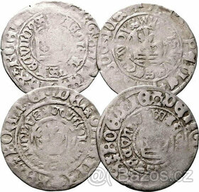 mince stříbro soubor staré Čechy 4 ks - 1