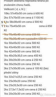 Prodám skleněná terária