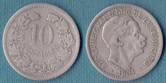 Mince 10 centimes 1901 Lucembursko